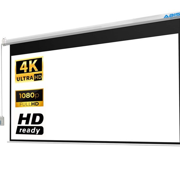 Electric Projector Screen 120″ inches 16:9 Aspect Ratio Resolution FHD, 2K to 8K